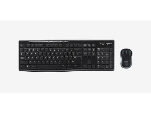 Logitech Draadloos Toetsenbord MK270 QWERTY + Compacte muis Zwart