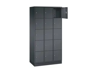 lockerkast,HxBxD 1950x920x500mm,3x5vakken,cil.-slot,sokkel - 1