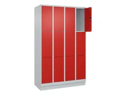lockerkast,HxBxD 1950x1200x500mm,4x3vakken,vak B 300mm,cil.-slot