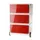 mobiel ladeblok,HxBxD 642x390x436mm,4lade(n),romp wit,front rood