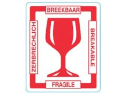 Waarschuwingsetiketten 97x79mm Breekbaar
