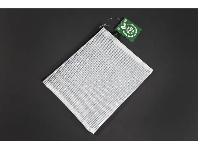 etui B5 PVC-vrij transparant met zwarte rits