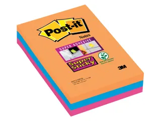 Memoblok 3M Post-it 4690 Super Sticky 101x152mm lijn Bangkok Assorti - 1