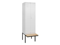 PBM-locker met bank,HxBxD 2120x600x815mm,2vak,vak B 300mm,cil.-slot