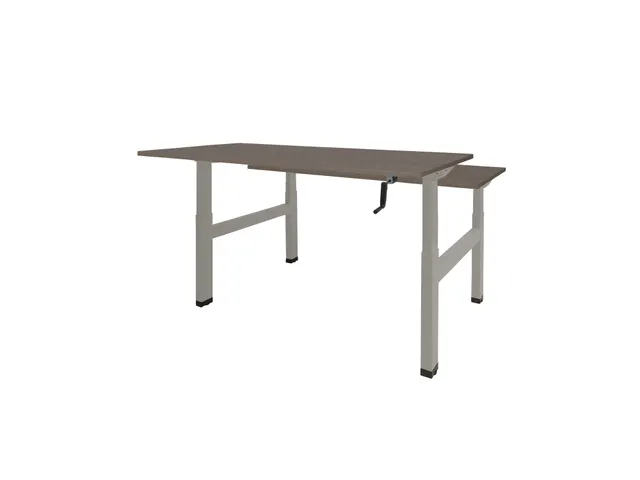 Dextro Slinger Duo zit/sta Bureau 120cm frame Alu blad Logan Eik