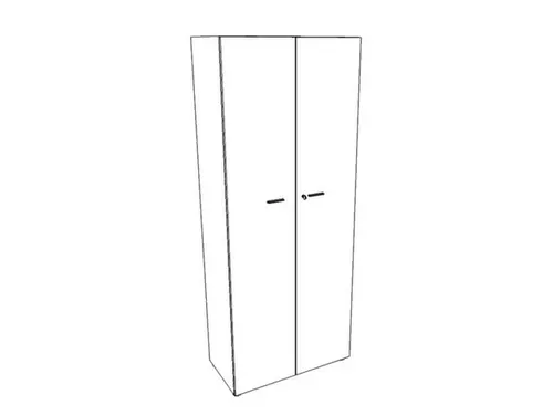 Garderobekast 2140x860x450mm 2 Legborden Kledingstang Romp Wit