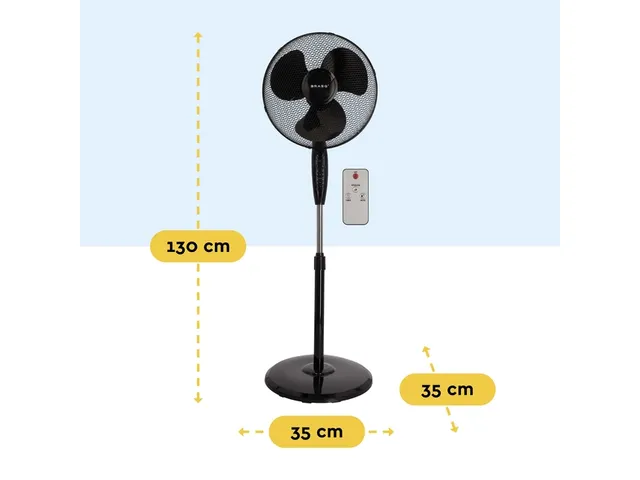 Statiefventilator BRASQ met remote Ø 40cm zwart