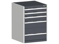 ladekast HxBxD 900x650x525mm 5laden romp RAL7035 front RAL7016