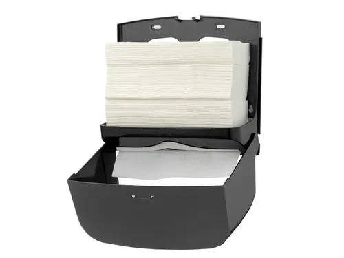 PlastiQline Handdoekdispenser mini kunststof zwart ABS wandmontage