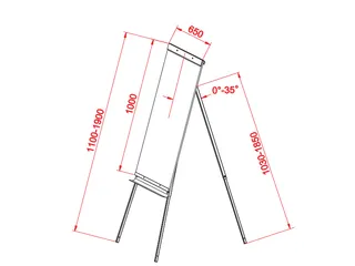 Mobiele Flipover Grijs Met Whiteboard Magnetisch 100x65cm - 5