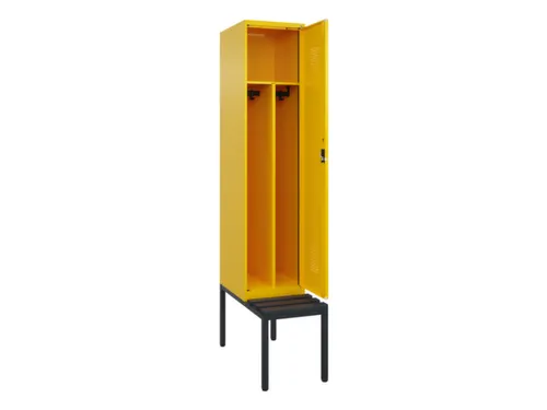 locker met bank,voor scheiding van kleding,HxBxD 2120x400x815mm,1vak
