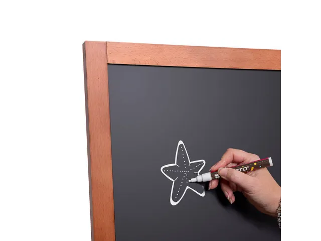 Krijtstoepbord Houten A-Bord Flip 55x105cm Lichtbruin