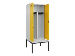 PBM-locker met bank,HxBxD 2120x800x815mm,2vak,vak B 400mm,draaigrendel