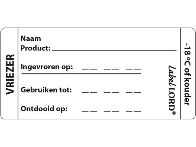 Aqua etiket Vriezer met i ngevroren op rol 250st