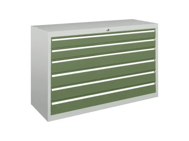 ladekast 800x1023x600mm 6laden cilinderslot RAL7035 front RAL6011