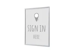 Kliklijst A1 complete set met print "Sign in here" Grijs