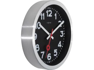 Wandklok NeXtime 'Station' Ø19cm, geborsteld aluminium zwart - 6