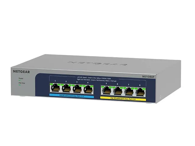 NETGEAR MS108UP, Unmanaged, 2.5G Ethernet (100/1000/2500), Full duplex