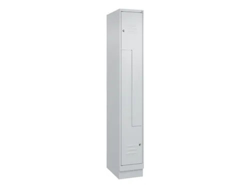 Z-garderobekast,HxBxD 1950x300x500mm,vak B 150/300mm,cil.-slot,sokkel