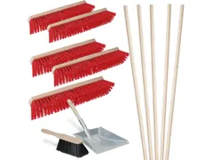Bezemset,5xstraatbezem,5xsteel,1xstoffer en blik,Werk b 600mm
