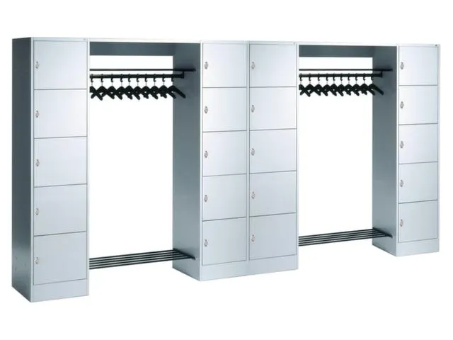 locker met kapstok,HxBxD 1950x3720x480mm,romp RAL7016,front RAL7016