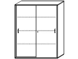Schuifdeurkast 1540X1200X430Mm Romp Esdoorn Decor Front Onyxgrijs