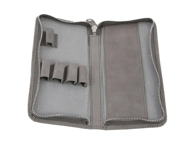 Etui Alassio hunterleer grijs 17x8x2,5cm