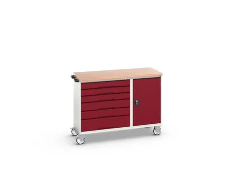 montagetafel 980x1300x600mm multiplexblad 6 laden kast front RAL3004