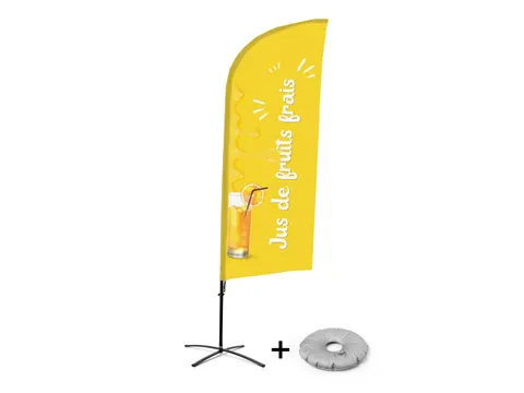 Horecavlag Alu Wind complete set "Jus de Fruits" kruisvoet Zwart