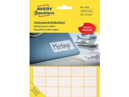 Avery Zweckform 3318 Mini Etiket 22x18mm Wit 1200 Stuks