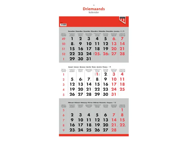 Calendrier 3 mois 2026 Quantore
