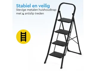 Huishoudtrap BRASQ 4 treden SLM400 zwart - 2