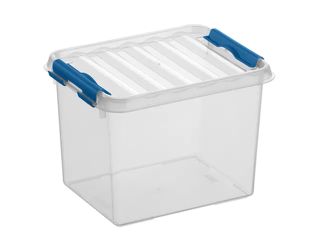 Boîte de rangement Q-line 3L bleu transparent - 20 x 15 x 14,3 cm