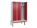 locker met bank,voor scheiding van kleding,HxBxD 2120x1200x815mm,3vak