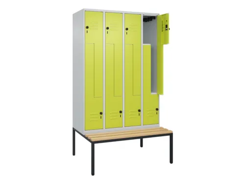 Z-garderobekast,HxBxD 2120x1200x815mm,8vak,vak B 300mm,draaigrendel
