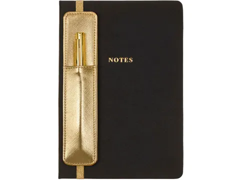 Notitieboek Èccolo met pen en houder Black lijn ca.15x20cm 80 gr. 256