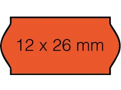 Prijsetiket 12x26mm Open-Data C6 permanent fluor rood 1500 stuks