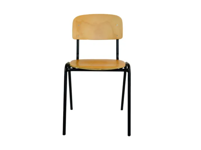 chaise empilable,structure noir,assise bois,assise H 460mm
