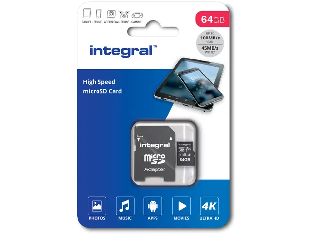 Geheugenkaart Microsdxc V30, 64 Gb