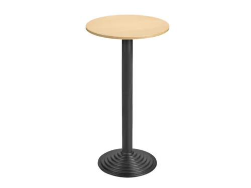 Statafel Gietijzer H 110cm Blad Ø 60cm Beuken Onderstel Zwart