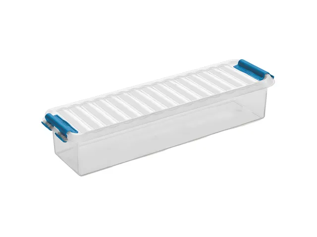 Q-line opbergbox 0,9L transparant blauw - 27x8,6x6,2cm