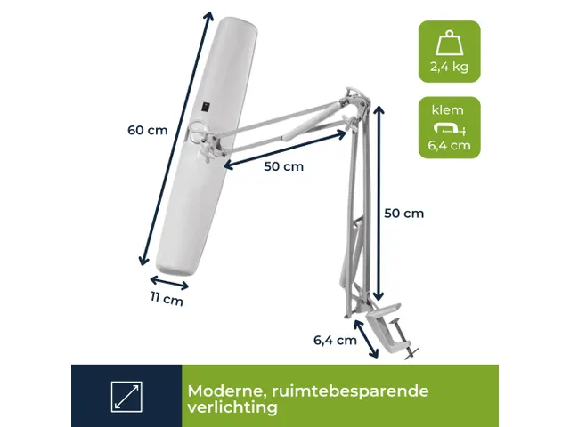 Verstelbare bureaulamp Led 3x14W Wit