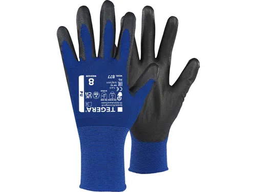Tegera 877 precisiehandschoenen, blauw/zwart, maat 9, per 6 paar