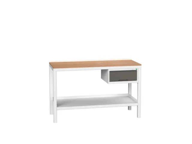 werkbank,HxBxD 930x1500x600mm,multiplexblad,4voeten,uitrusting: lade