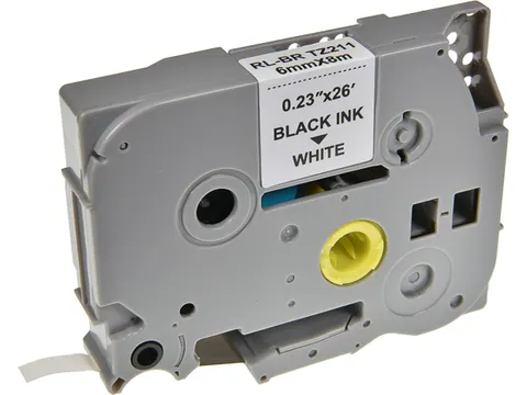 Labeltape p-touch TZE-211 6mmx8m zwart op wit gelamineerd