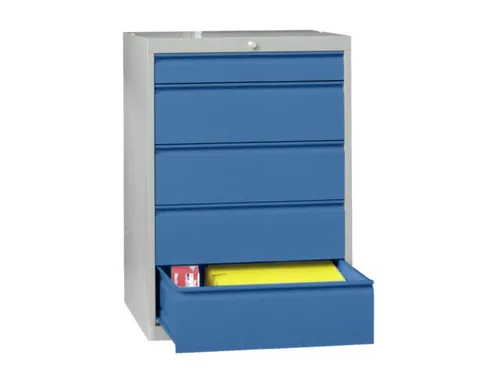 ladekast 1000x1023x600mm 5laden cilinderslot RAL7035 front RAL5012