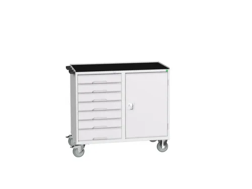 montagetafel 965x1050x550mm staalblad 7 laden kast front RAL7035
