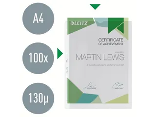 Showtas Leitz 4780 A4 4-gaats Pp 0.13mm Nerf 2 Zijden Open - 3