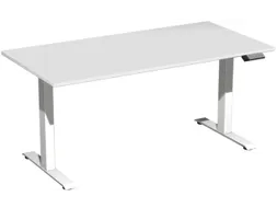 Elektrisch ihv bureau,HxBxD 630-1280x1600x800mm,blad lichtgrijs