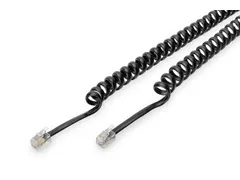 UAE-kabel RJ10 St/St 2m CU 4x7x0,12 mm plat spiraal zwart